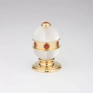 THG Amboise Jaspe rougе Вентиль смесителя для раковины, вставки красная яшма, цвет: полированное золото