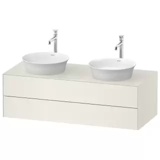 Duravit White Tulip Тумбочка подвесная 130x55х40.8см., 2 раковины, 2 ящика, цвет: Nordic White HighGloss
