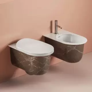 Artceram Chic Биде подвесное 38х53 см, 1 отверстие, цвет: bronze amani