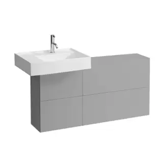 Laufen Kartell Тумба под раковину слева, 120х27х61см, с 1 дверцей и 2 створками, подвесная, покрытие LLC, цвет: сланцево-серый