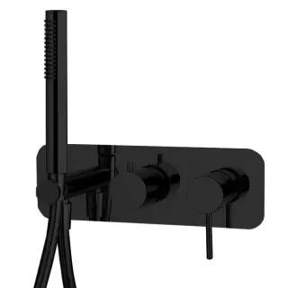 Fima Carlo Frattini Spillo Up Смеситель для душа, встраиваемый, с переключателем на 2 источника, с ручным душем, цвет: черный матовый