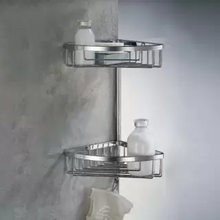 Colombo Angolari Двойная угловая полочка, цвет: хром