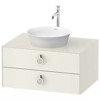 Duravit White Tulip Тумбочка подвесная 80x55х40.8см., раковина, 2 ящика с ручкой, цвет: Nordic White HighGloss