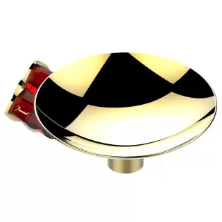 THG Petale de Cristal rouge Мыльница металлическая &oslash; 15см., подвесная, цвет: золото/красный хрусталь