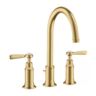 Axor Montreux Смеситель для раковины 180, на 3 отв., ручка: рычаг, с донным клапаном, цвет: шлифованное золото