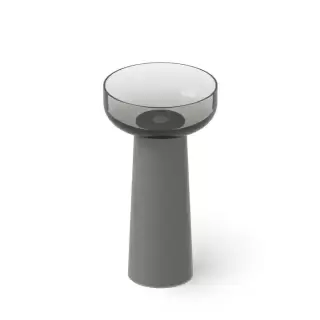 Dea Design Pedestal Basin Раковина 48х48х88см., напольная, без отв., Glasstech, прозрачная смола, цвет: Smoky Black R4