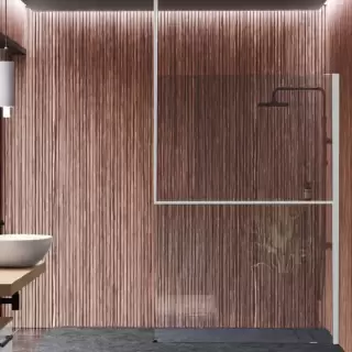 Novellini Kuadra H Душевое ограждение 160х205cм., с свободным входом, Dx, с потолочным кронштейном, с полкой, стекло прозрачн, цвет: белый матовый