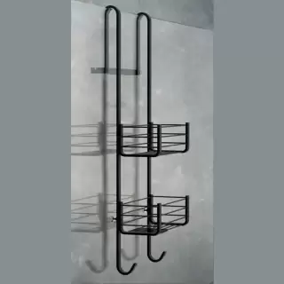 Colombo Complementi Металлическая полочка, на стекляную дверцу, цвет: чёрный матовый