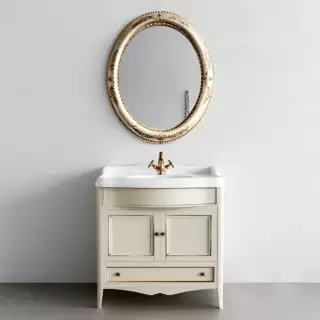 TW Veronica, База с раковиной Simas AR864bi x1 90x56см, с 1отв., 2 распашные дверки+1 выдв.ящик, доводч. Blum, ручки: Riflesso бронза, напольная, Цвет: vintage