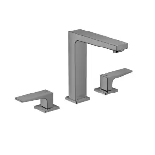 Hansgrohe Metropol Смеситель для раковины 160, на 3 отв, с донным клапаном, излив 152мм, цвет: шлифованный черный хром