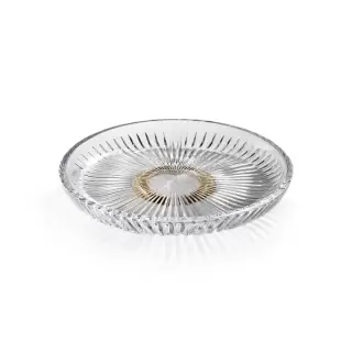 3SC ELEGANCE Лоток универсальный, настольный, цвет: прозрачный хрусталь/золото 24к.