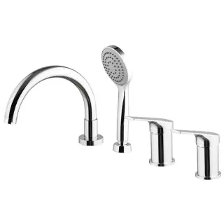 Fima Carlo Frattini Serie 4 Смеситель на борт ванны, на 4 отв., с ручным душем, цвет: хром