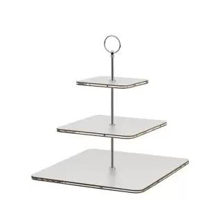 ADJ Сервировочная стойка 30x30xH35см., ручка круглая, цвет: устричный/фурнитура хром