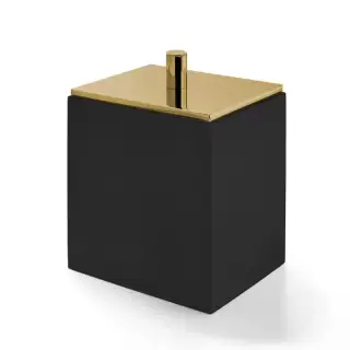 3SC BeMood Black Контейнер с крышкой настольный 10хh12,5х8 см, цвет: черный/золото матовое