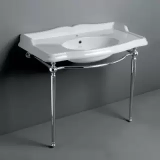 SIMAS Arcade Консоль 105х56см, c белой раковиной на 1 на отв, напольная, цвет: консоли cromo.