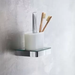Axor Universal Стакан для зубных щеток для  настенного монтажа и монтажа на  рейлинге, подвесной, цвет: хром/белый