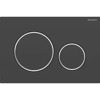 Geberit Sigma20 Клавиша для двойного смыва, круглая, цвет: черный матовый/хром
