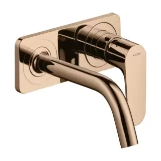 Axor Citterio M Смеситель для раковины, встраиваемый, излив: 16.7см., с панелью, цвет: полированное красное золото