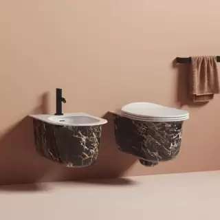 Artceram Chic Биде подвесное 38х53 см, 1 отверстие, цвет: portoro gold