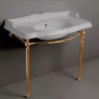 SIMAS Arcade Консоль 105х56см, c белой раковиной на 1 отв., напольная, цвет: консоли oro