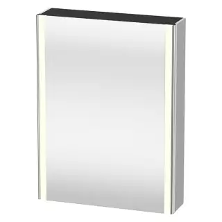 Duravit Xsquare Шкаф зеркальный 60х15.6см., Sx, 1 зерк дверца, 2 стекл полки, 1 дер полка, 1 выкл, 1 розетка,  цвет: скандинавский белый шелковисто-матовый