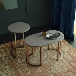 Milldue Edition Tailor  Столик напольный 65.4х35.4х39.2см., структура матовое розовое золото, цвет: глянцевый Argilla