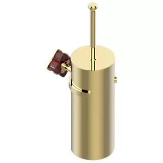 THG Pétale de cristal rouge Ёршик для туалета, подвесной, цвет: золото/красный хрусталь