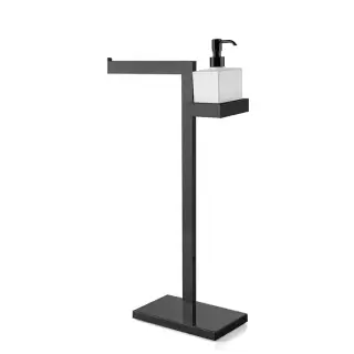 3SC SK Напольная стойка 63см, с полотенцедержателем и дозатором для жидкого мыла, цвет: черный матовый