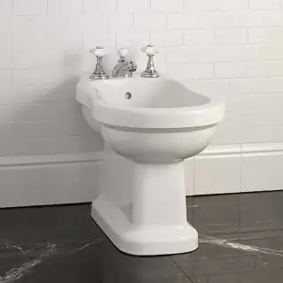 Devon&Devon Blues, Биде напольное 67.5х38.4см, с тремя отверстиями под смеситель, цвет: белый