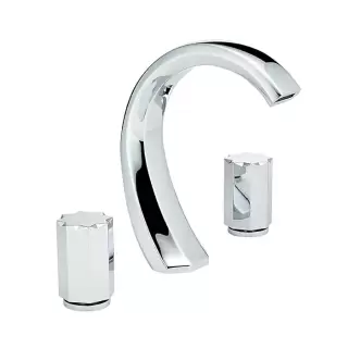 THG Nihal métal lisseСмеситель для раковины на 3 отверстия, с донным клапаном, цвет: хром