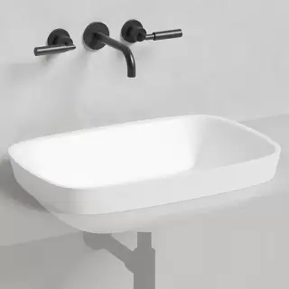 Salini Marea Раковина 60х40х17см., без отв., встраиваемая снизу, S-Sense, цвет: белый глянцевый