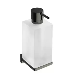 Colombo Look Дозатор для жидкого мыла, подвесной, цвет: PVD графит полированный/матовое стекло