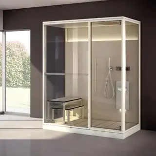 Effegibi Logica H Filo Сауна 214x250х217см, угловая SX, цвет: Stone