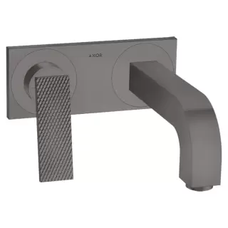 Axor Citterio Смеситель для раковины, встраиваемый, излив: 22см, с панелью, текстура, цвет: шлифованный черный хром