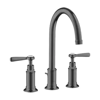 Axor Montreux Смеситель для раковины 180, на 3 отв., ручка: рычаг, с донным клапаном, цвет: шлифованный черный хром