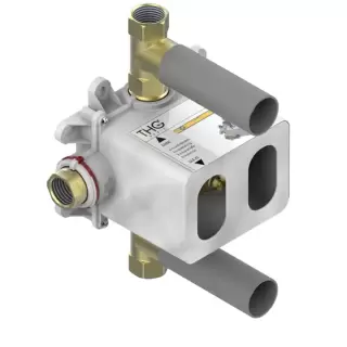 THG Термостат  3/4" - 60 л/мин с восковым картриджем и коробкой для встраивания, с двумя запорными вентилями