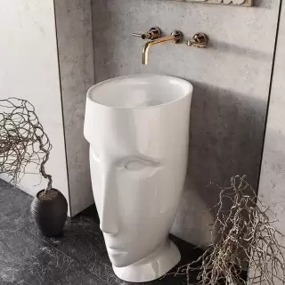 Kerasan Artwork Раковина 45х51х h94.5см., свободностоящая "MOLOCO", с отверстием для слива в пол, цвет: белый матовый