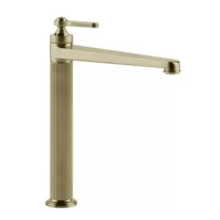 Gessi Venti20 Смеситель для раковины, на 1 отв., высокий, с донным клапаном, цвет: Brushed Brass PVD