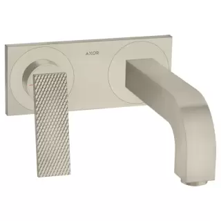 Axor Citterio Смеситель для раковины, встраиваемый, излив: 22см, с панелью, текстура, цвет: шлифованный никель