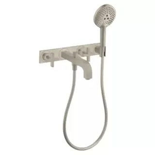 Axor Citterio Смеситель для ванны, встраиваемый, с ручным душем, панель, цвет: шлифованный никель