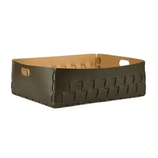 Colombo Adj Корзинка Bottega, 60x50H20 см, цвет: оливковый/горчичный