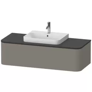 Duravit Happy D.2 Plus Тумба подвесная 130x48х35.4см, с раковиной и 1 ящиком, цвет: stone grey satin matt