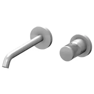 Gattoni MD Смеситель для раковины на 2 отверстия, настенный монтаж, ручка RONCO, в комплекте со скрытой частью, цвет: хром