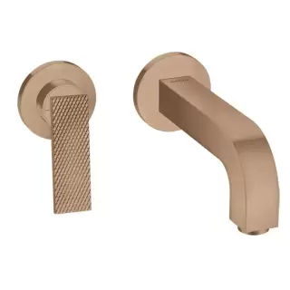 Axor Citterio Смеситель для раковины, встраиваемый, излив: 22см, с текстурой, цвет: шлифованное красное золото