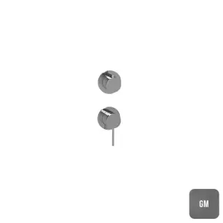 Almar Modular Round Смеситель для душа, встраиваемый, на 2 потребителя, цвет: Gun Metal Brushed PVD