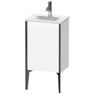 Duravit XViu Тумба подвесная 43x31x59.1см с раковиной, 1 дверца, (петли слева), ножки не вкл., цвет: белый глянцевый / края: чёрный матовый