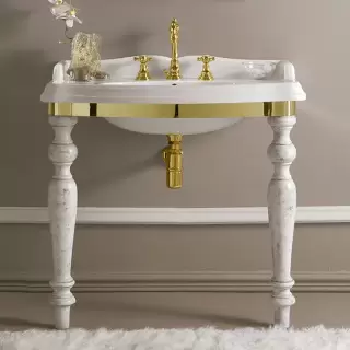 3SC Consolle Консоль Firenze 90х56хh97см, с раковиной LA02 и сифоном, напольный, цвет: золото 24к. Lucido