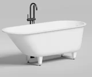 Salini ORNELLA KIT Встраиваемая ванна 1600х700х600мм, "Up&Down", сифон, щелевой слив-перелив, мат-л: S-Sense, белый глянец Фурнитура: белая + Oval