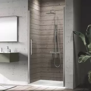 Novellini Young Душевая дверь правая/левая 87-91х200см., для ниши, распашная, стекло, цвет: хром