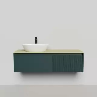 Salini Domino Тумба со столешницей и накладной раковиной, 140х50х40см., из S-Stone в сборе, крепеж; сифон; фасад: эмаль Ral6004, столешница: Ral1000